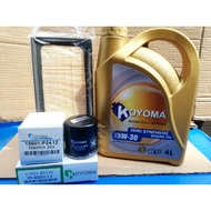 PERODUA BEZZA 1.3 OIL FILTER + AIR FILTER + KOYOMA 5W30 SEMI SYNTHETIC ENGINE OIL