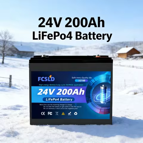 New 24V 100Ah-200Ah 32700 Lithium Iron Phosphate Battery Built-in 200A BMS Rechargeable Off-grid Sol
