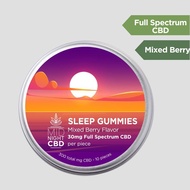 Midnight กัมมี่ C.B.D ช่วยในการนอนหลับ สำหรับผู้ใช้ที่มีปัญหาหลับยาก รสเบอร์รี่รวม 10 ชิ้น (CBD Gummies for Sleep - Mixed Berry)