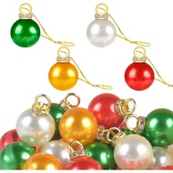 40PCS Hiasan Bola Mini Krismas, Hiasan Gantung Pokok Kecil Krismas Miniatur Berwarna-warni 15mm, Lok