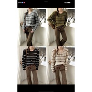 SEP19 T01 Striped Knit Top P57-75xL60cm