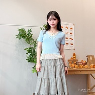 Live Broadcast Limited Time Order Limited Order 5/11 12: 00 Acquired Girly Lace Bow Stitching Knit T