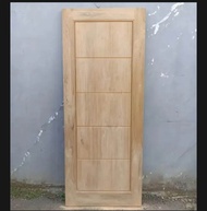 Ready Stok Kusen + Daun Pintu Depan Rumah Pintu Kamar Kayu Mahoni Minimalis