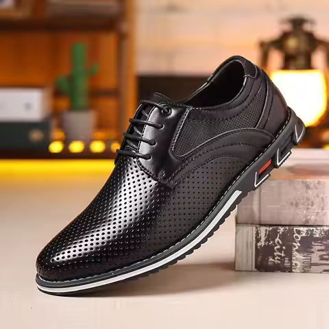 Fashion Leather Vintage Business Shoes Men Casual Leather dress wedding Shoe Outdoor Men Shoe Large 