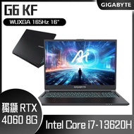 【🎉2025 免費升32G】GIGABYTE 技嘉 G6 KF-H3TW894KH (i7-13620H/RTX4060 8G/165Hz/16G/1TB SSD/W11/WUXGA /16) 客製化