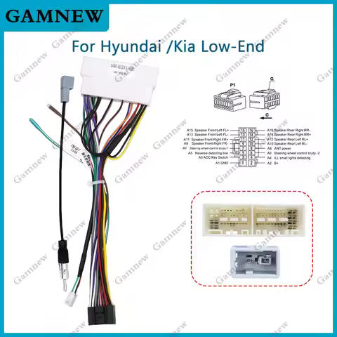 16pin Car Wiring Harness Adapter For Kia K3 IX35 IX25 KX3 Hyundai Elantra Android Radio Power Cable