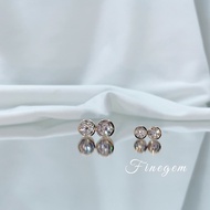 FLEUR Gold Solitaire Earrings Women's Earring/s Gold plated Earring/s silver Earring/s Gold plated E