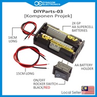 DIYParts-03 AA Battery x 2 AA Battery Holder x1 Rocker Switch x 1 Jumper Wire x 2 [Komponen Projek]
