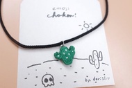 by.dorisliu - emoji choker  小小仙人掌 人手刺繡 短頸鏈