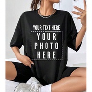 Customized Y2K Style Women Loose T-Shirt, Personalized Halloween Design, Upload Your Family/Friends/