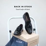 BAGTASH - semi premium Tassel loafer all black - 0022 รองเท้าหนังแท้ unisex shoes