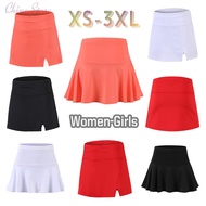 Women's Tennis Skorts , Girl's Sports Skirts With Safety Shorts, A-Line Running Tennis Skirts Female Quick Dry Badminton Skirt