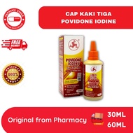 CAP KAKI TIGA POVIDONE IODINE (CUCI LUKA) 30ML & 60ML