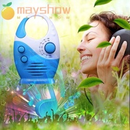 【In stock】MAYSHOW Shower Radio, Waterproof Built-in Speaker AM/FM Radio, Portable Hanging Music Radio Bathroom Radio Outdoors WAQH