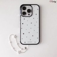 Iphone1 iphone17 Phone Case. ins Retro Unique Star Black Edge Mirror Phone Case Suitable for Apple i