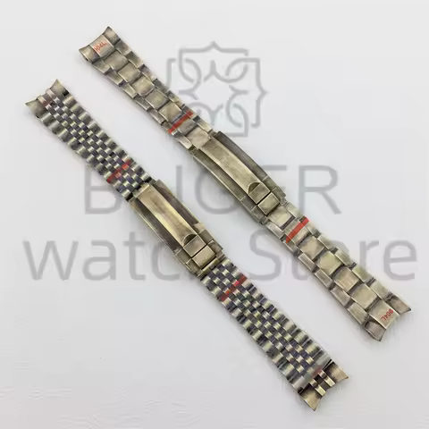 BLIGER 20mm 904L bracelet Solid Stainless Steel Bronze Watch Band Folding Buckle Mens Strap Fit 40mm