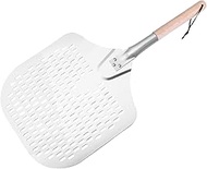 Metal Pizza Peel Durable for Cheese, Bread, Fruits and Vegetables with Wooden Handle Pizza Spade Piz