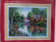 Tranh thêu chữ thập Phong cảnh mùa xuân LV3007 - tự thêu