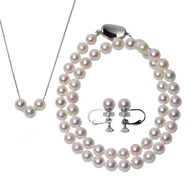 【Direct From Japan】[Mani・Mani] Domestic Akoya Pearl 3-Piece Set Special Value Pearl 【7-7.5mm】 Genuin