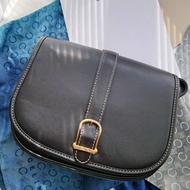 中古美品 CELINE 黑白配馬鞍包半月包單肩包斜背包斜孭包斜挎包袋
