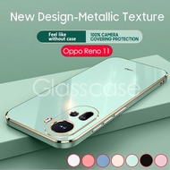 For Oppo Reno 11 Casing For Oppo Reno 11 pro 11pro Reno11 Reno11pro 5G Square Plated Phone Case Camera Lens Protection Fashion Couple Soft Shockproof Casing Back Cover