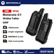 Set of 2 Motorola C1 Mini Walkie Talkie Long Range 10KM UHF 5 Watts 16 Channels Two Way Radio