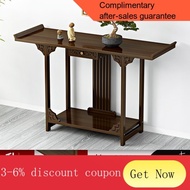 YQ61 Antique Altar New Chinese Style Console Altar a Long Narrow Table Incense Burner Table Confession Case Altar Buddha