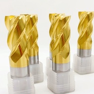 Hongbao 4-Blade Titanium-Plated Cobalt-Containing Super Hard High-Speed Steel Full-Grinding Milling 