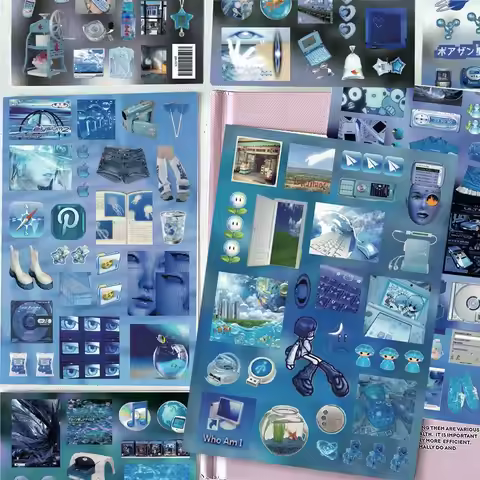 8 sheet Retro Electronic Frutiger Aero Y2K Webcore Dreamcore Waterproof Die-cut Sticker DIY Phone Ca