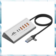 [W F S B] USB 3.2 10Gbps Docking Station with Type C Splitter USB Hub Card Reader Aluminum Alloy Mul