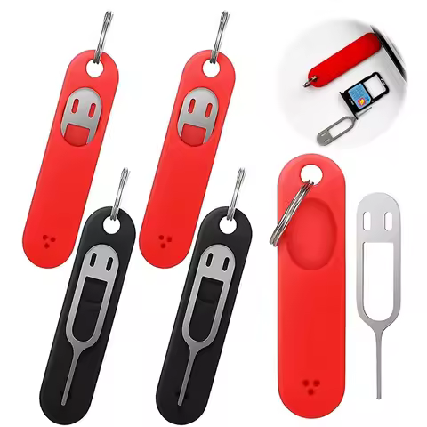 1/5Pcs Anti-Lost Sim Card Eject Pin Needle With Storage Case Mobile Phone SIM Card Protector Holder 
