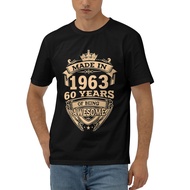 Made In 1963 60 Years Of Being Awesome 60Th Birthday Novelty Man'S Tshirt New Cotton