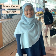 (B50) Bawal Cotton Curve Voile Bidang 50 Aliya Hijab Plain Awning Senang Bentuk