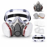 Set Respirator Mask 7 in 1 untuk Cat Sembur, Debu & Bau, Lengkap dengan Gogal Safety, Filter Cartrid