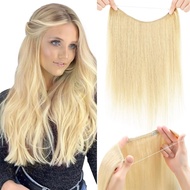 Wire Hair Extensions - 100% Real Human Hair Extensions, Invisible Wire Hair Extensions Real Human Ha