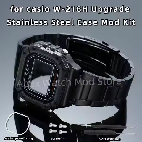 DIY Watch Mod Kit : Upgrade Stainless Steel Case for Casio W-218H 3224 W-218HC W-218HD | High Qualit