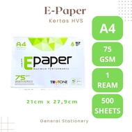 E-Paper HVS A4 75Gsm A4 75Gsm Photocopy HVS Paper E-Paper Brand 1 Ream