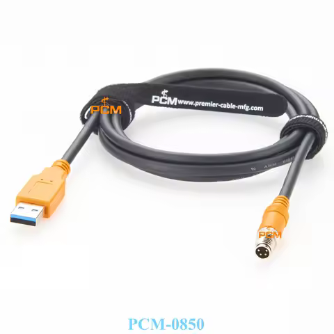 USB 3.0 A Male to M8 4 Pin A-Code Male Cable, Industrial USB to M8 Connector Cable 1.5m for sensor c