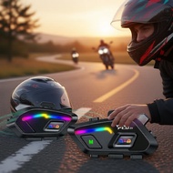 Bluetooth 5.3 Motorcycle Helmet Intercom 500m Waterproof 1100mAh Long Battery Hands-Free
