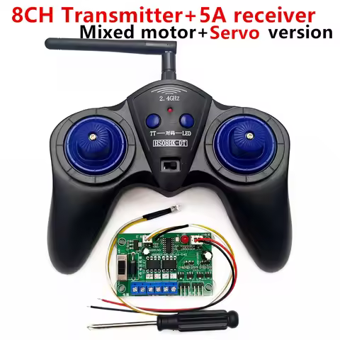 8CH 2.4G Transmitter Remote Controller DC 6V-15V Large Power Receiver Radio System for DIY RC Boat C