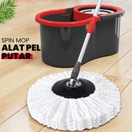 Spin Mop Alat Pembersih Bahan Plastik PP Dengan Ember Pengering Lap Pel