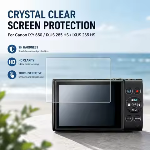 Camera Tempered Glass Screen Protector, Compatible with Canon IXY 650, IXUS 285 HS, IXUS 265 HS, HD 