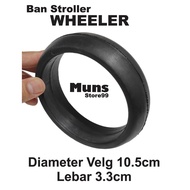 Baby Stroller Wheel Rubber Tire Rim Diameter 10.5cm Rim Width 3.3cm WHEELER