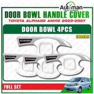 Door Bowl Handle Cover Toyota Alphard ANH10 2003 - 2007 Protector Guard Chrome Carbon Black Accessor