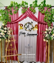 backdrop lamaran 1 set lengkap paket dekorasi tunangan wedding ukuran 2.2 meter