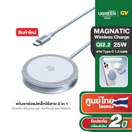 UGREEN Magnetic Wireless Charger 25W สำหรับ iPhone/Type-C 1.5m ชาร์จไร้สายแบบแม่เหล็ก รุ่น 55959