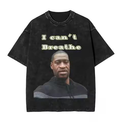 Women Men I Cant Breathe George Floyd T Shirt Printed Vintage Washed Harajuku T-Shirts