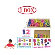 1 Box Colourful Wooden Numbers 0-9 & Maths Symbol Toy