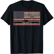 Uss Enterprise Cv-6 Ww2 Aircraft Carrier Usa American Flag T-Shirt