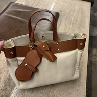 New Style FB Home Handbag Canvas and Cowhide Tote Fashion Commuter Large Capacity One-Shoulder Messe